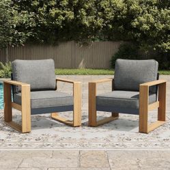 LayinSun Aluminum Patio Furniture Set 2 Chair, Oversized Seat with Hight Back, Outdoor Conversation Sets for Porch, Balcony, Deck