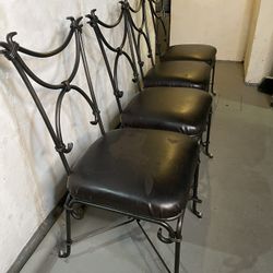 Vintage Wrought Iron Chairs (4)