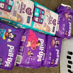 Pulls up  4t- 5t and diapers size 6