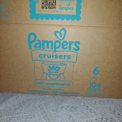 Pampers Cruisers Diapers Size 6, 104 Count (