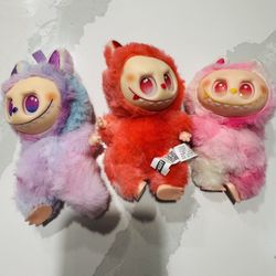 Rainbow,dark And Light Pink Monster Plushies # Bundle