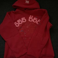555 555 red spider hoodie size large
