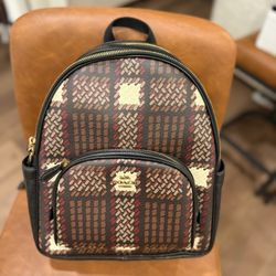 Coach Plaid Mini Backpack 