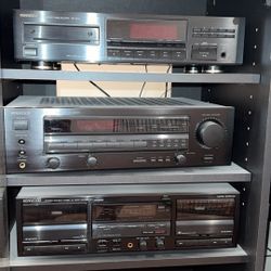 Kenwood Disc Player, Stereo Receiver, and Stereo Double Cassette Deck. With 2 EPI Speakers