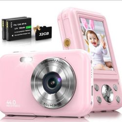 FHD 1080P 44MP Kids Camera for Photography with 32GB Card