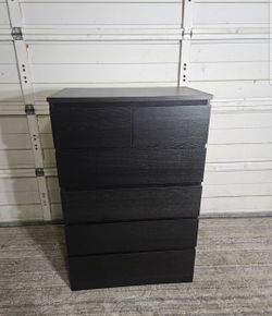 6-Drawer Dresser, Black Color, Measurement: W 31.5" x D 19" x H  48.5"