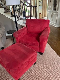 Red Chair and Ottoman