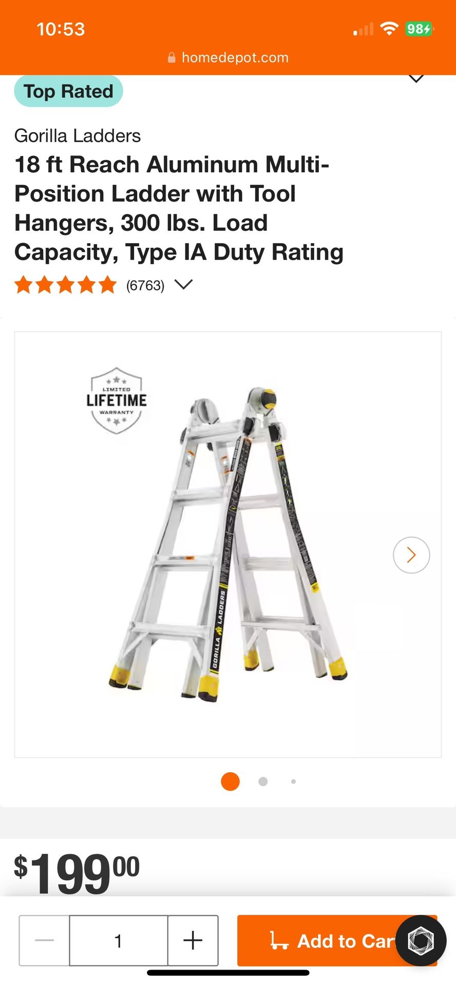 Gorilla 14’ Reach Multi Position Ladder