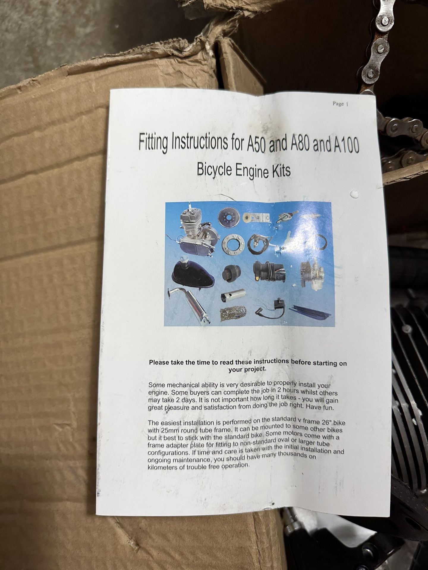 Bicycle Engine Kit A50 A80 A100 Parts For Bike for Sale in Ceres, CA