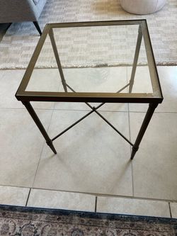 Iron glass top table $30