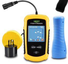 LUCKYLAKER Ice Portable Fishing Fish Finder Wired Handheld Fishing Finders Kayak Sonar Sensor Fish Finder Transducer Depth Finder LCD Monitor for Boat