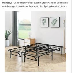 New Mainstays 14" High Quad Fold Steel Platform Bed Frame, Full. Russell/Boulder area