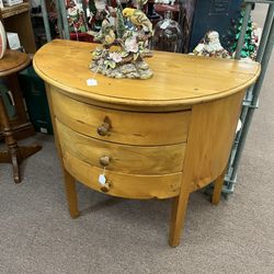 Vintage 3 Drawer Half Moon Table