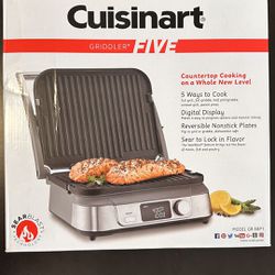 BRAND NEW Cuisinart GR-5BP1 Electric Griddler 5-in1 Options, LCD Display, Wide  Temperature Range And Sear Function, Stainless Steel