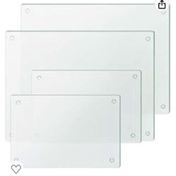 Clear Tempered Set of 4, Non Slip Glass Trays