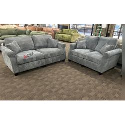 Corduroy 2 Pc Sofa And Loveseat Set