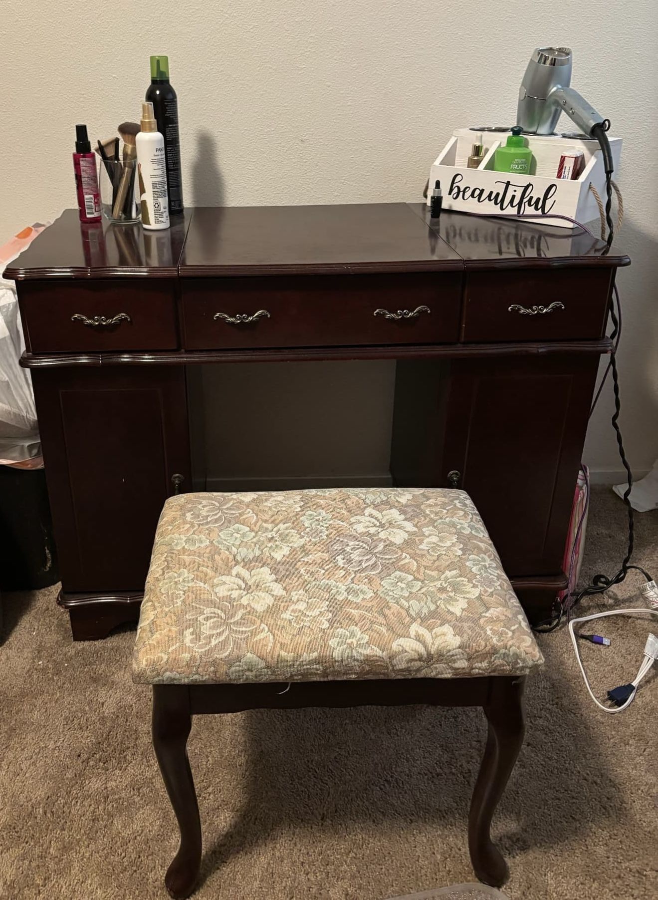 Solid wood vanity