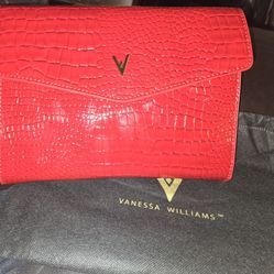 Vibrant Red Crocodile Embossed Women’s Clutch