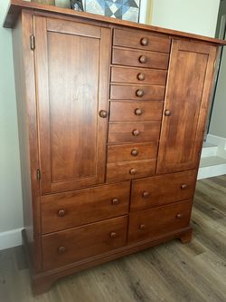 Complete Bedroom Furniture Set - queen bed frame, dresser, armoire, 2 nightstands