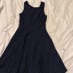 Kids Girls Formal Navy Blue Dress 
