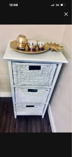 White side table with 3 drawers