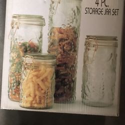 Storage Glass Jars 4 Pc Brand New Never Open 