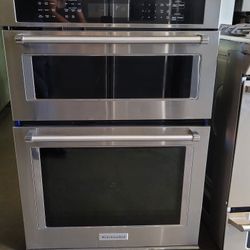 KitchenAid 30" Wide Stainless Steel Microwave Oven Combo Electric 220volt 