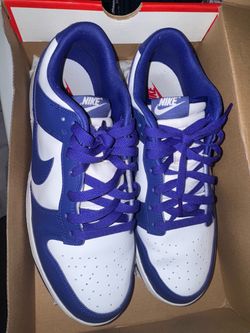 Blue and white dunks