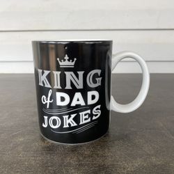 Noble supply co. Jumbo coffee mug "king of dad jokes".