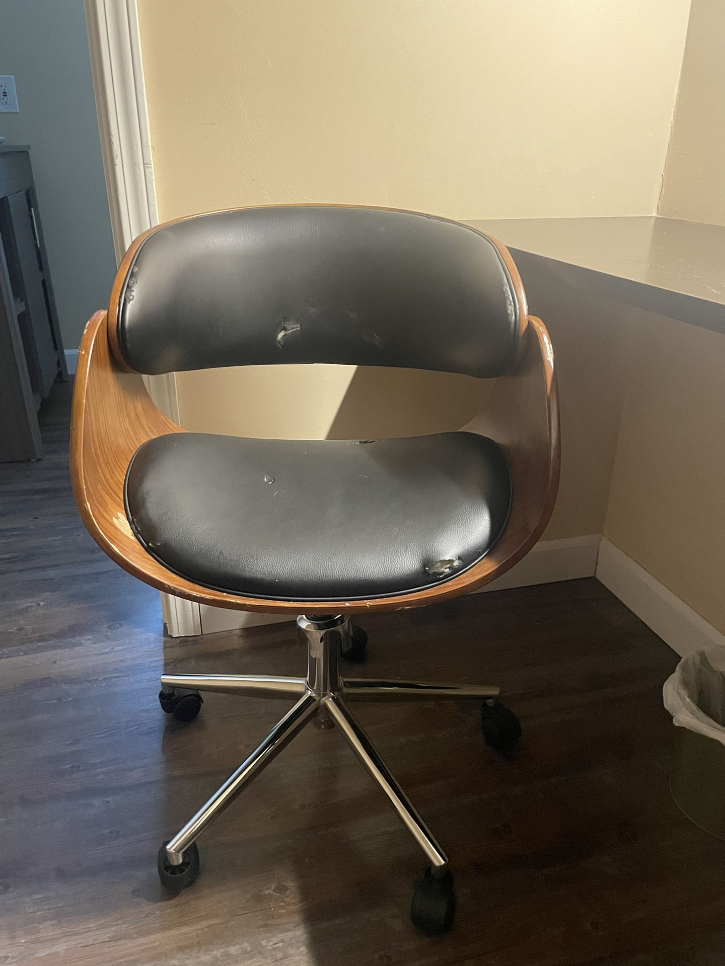 Office Chair, black faux leather