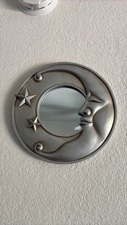 Vintage 90s Y2K Celestial Crescent Moon Wall Mirror Mystical Gothic Whimsigoth