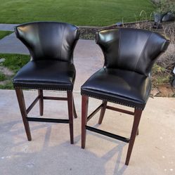 Dark Brown Faux Leather 30" Bar / Pub Height Stools