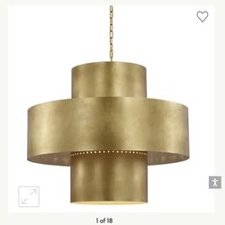 Gold chandelier -  Visual Comfort Chalmette 38” layered pendant (retails for $3,199)