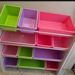 Like New 12 Storage Bins Organizer.