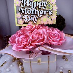 Mother’s Day Eternal Roses Paper Purse Box, Rosas Eternas 