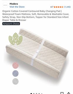 Organic Cotton Covered Contoured Baby Changing Pad