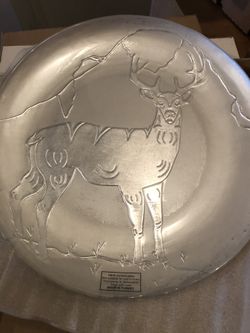 Hand Painted Brand New Set of 4 Christmas Dinner Plate Setting Silver