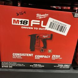 Milwuakee M18 Fuel 18 Gauge. Brad Nailer Tool Only 