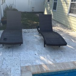 Two Pool Reclining chairs