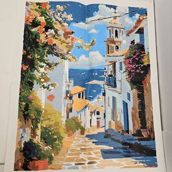 Original Scenic Acrylic Painting on Canvas 21” x 17” – Hand Painted Landscape Wall Art Home Decor