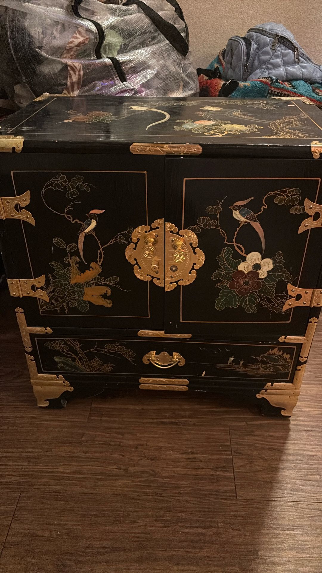 Oriental Side Table And Storage For Jewlry