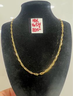 18K Solid Gold Italian Chain 750 For Wedding 16.5Gr 20.5 Inches Long