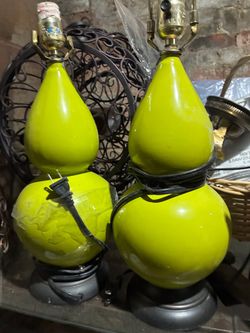 Olive green lamps