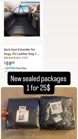 Back Seat Extender for Dogs, PU Leather Dog Car Seat Cover for Back Seat, Scratch-Proof, Waterproof, Hard Bottom Back Seat Pet Cover Holds 400lbs, Dog