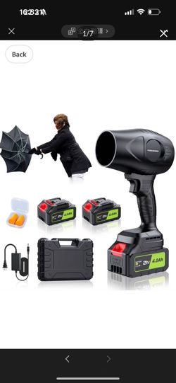 Brand new in box 600000RPM Cordless Leaf Blower - 21V Electric Handheld Leaf Blower with 2×4.0Ah Batteries & Fast Charger - Lightweight for Patio, Law