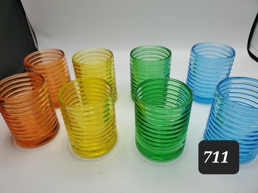 Set Of Rainbow Glass Candle Holders
