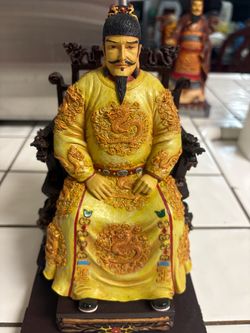 Chinese Emperor Figurine on Throne