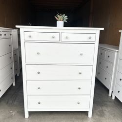 White IKEA Hemnes Tall Dresser 