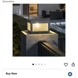 Outdoor Post Light, Modern Pillar Lights High Voltage Wired LED Column Cap Lamp IP54 Waterproof Lantern with 3000K Landscape Lighting for Fence Deck F