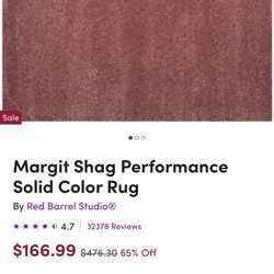 6’7” Dusty rose Area rug